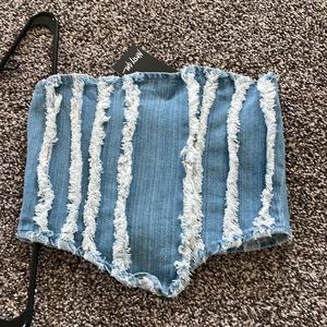 Nastygal denim bustier too size 8